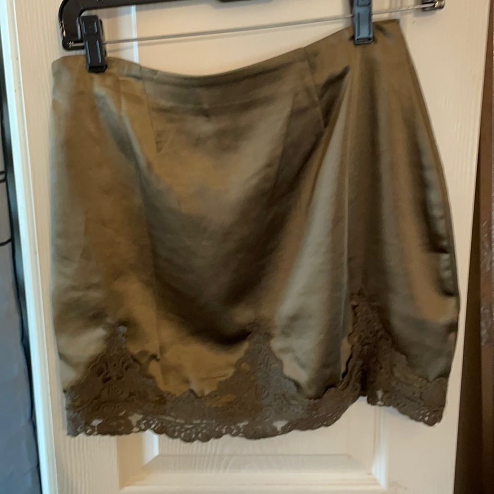 Hunter Green Silk Urban Outfitters’s Skirt